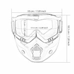 Face protection mask, made from hard plastic + ski goggles, transparent lenses, model TDA03